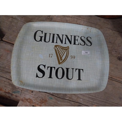 736 - 1980's Guinness Stout plastic advertising tray. {35 cm H x 35 cm W}.