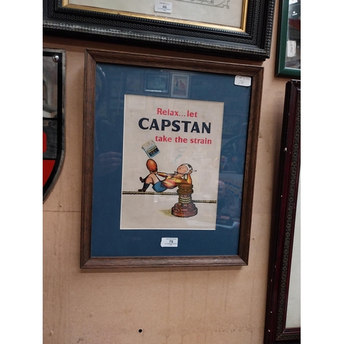 75 - Framed Capstan Showcard. {47 cm H x 39 cm W}