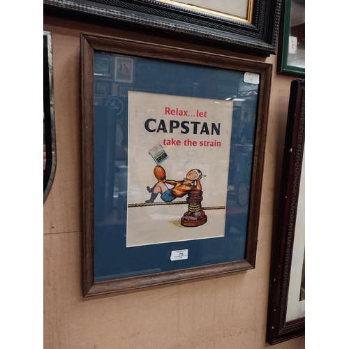 75 - Framed Capstan Showcard. {47 cm H x 39 cm W}