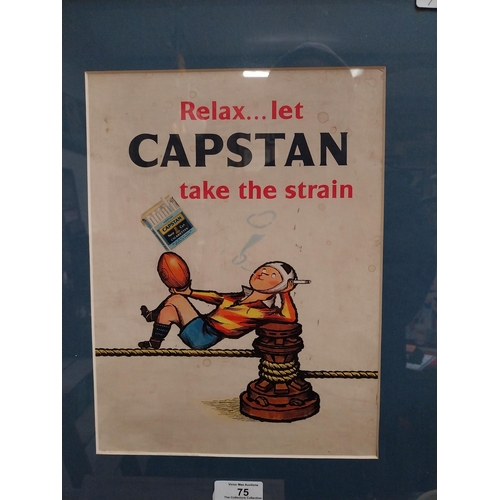 75 - Framed Capstan Showcard. {47 cm H x 39 cm W}