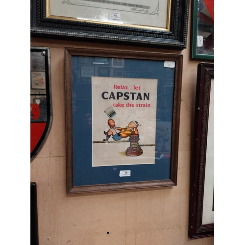 75 - Framed Capstan Showcard. {47 cm H x 39 cm W}