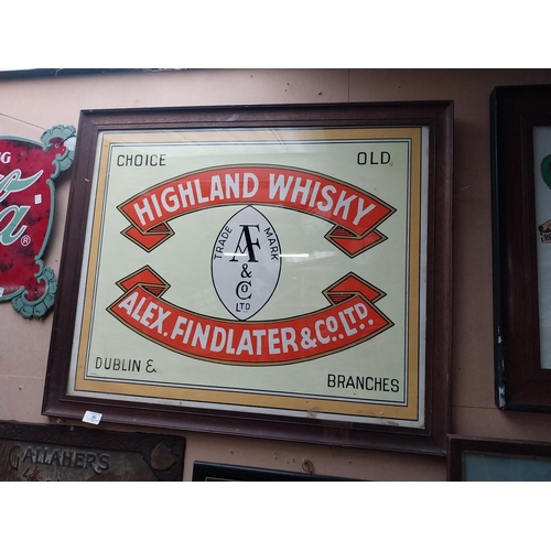 80 - Highland Whiskey Alex Findlater Dublin framed advertising print.  {69cmH X  83cmW}.