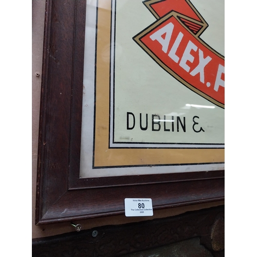 80 - Highland Whiskey Alex Findlater Dublin framed advertising print.  {69cmH X  83cmW}.