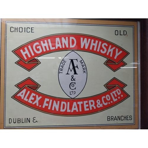 80 - Highland Whiskey Alex Findlater Dublin framed advertising print.  {69cmH X  83cmW}.