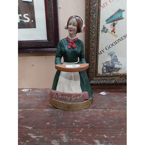 85 - The Sherry Girl rubberoid advertising figure. {26 cm x 15 cm Dia.}.