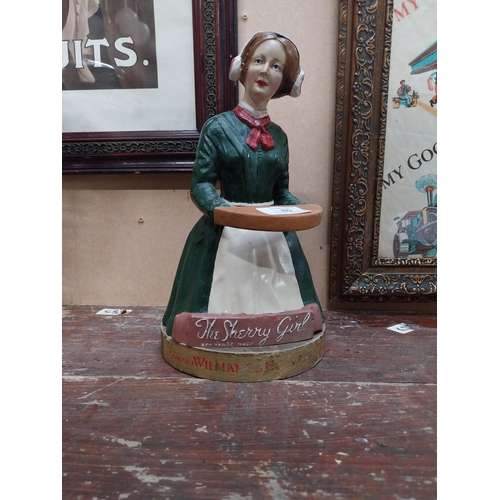 85 - The Sherry Girl rubberoid advertising figure. {26 cm x 15 cm Dia.}.