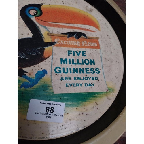 88 - Exciting times five million Guinness are enjoyed every day tin plate advertising tray. {3 cm H x 27 ... 