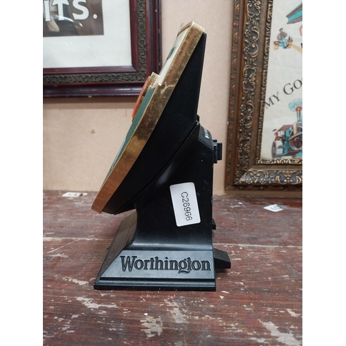 90 - Worthington�s Draught bitter counter font. {21 cm H x 11 cm W x 15 cm D}.