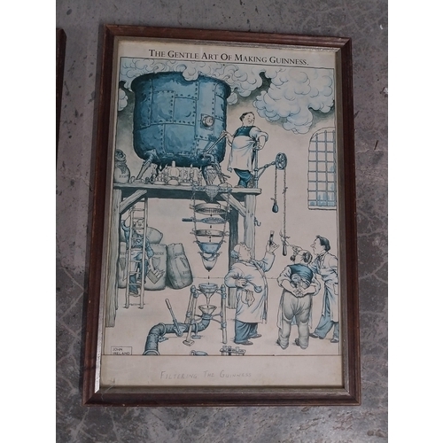 352 - Three framed coloured prints - The Gentle Art of Making Guinness. {46 cm H x 32 cm W}.