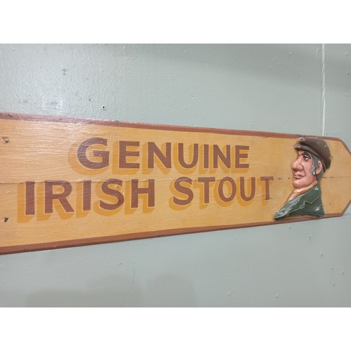 719 - Guinness Genuine Irish Stout painted wooden advertising board  H 17cm x W 160cm