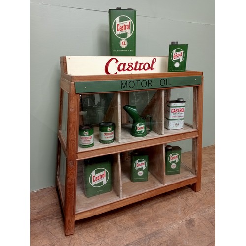 358 - Castrol motor oil display cabinet  H 94cm x W 90cm x D 38cm . NOT AVAILABLE TO VIEW IN PERSON.