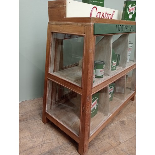 358 - Castrol motor oil display cabinet  H 94cm x W 90cm x D 38cm . NOT AVAILABLE TO VIEW IN PERSON.