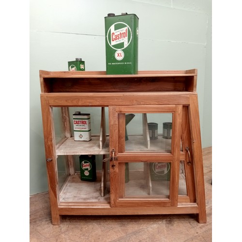 358 - Castrol motor oil display cabinet  H 94cm x W 90cm x D 38cm . NOT AVAILABLE TO VIEW IN PERSON.