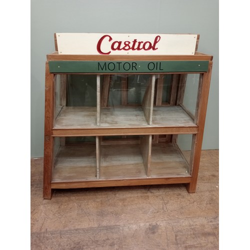 358 - Castrol motor oil display cabinet  H 94cm x W 90cm x D 38cm . NOT AVAILABLE TO VIEW IN PERSON.