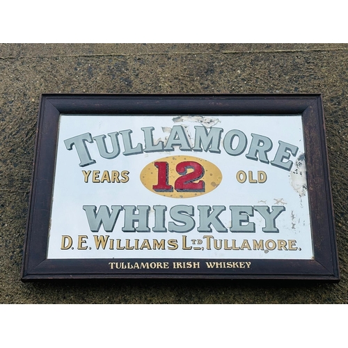 600A - Original early 1900, Tullamore Whiskey 12yrs Old D.E.Williams Ltd Tullamore. Reverse painted adverti... 