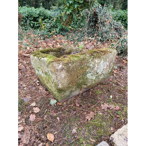 1044 - Antique sandstone trough. {44 cm H x 70 cm W x 56 cm D}.