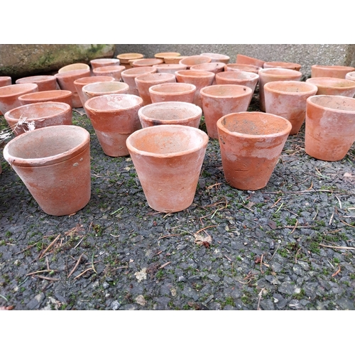 1058 - Collection of early 20th C. Terracotta seed pots. {8 cm H x 10 cm Dia.}.