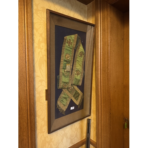 106 - Rare  Fenian Sash  mounted in a glazed case - Tom Clarke one of the signatories of the 1916 Proclama... 