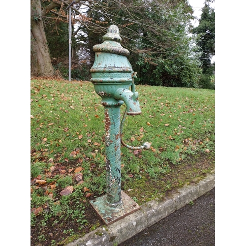 1062 - 19th C. Cast iron water pump by Scott of Cookstown. {132 cm H x 55 cm W x 44 cm D}.