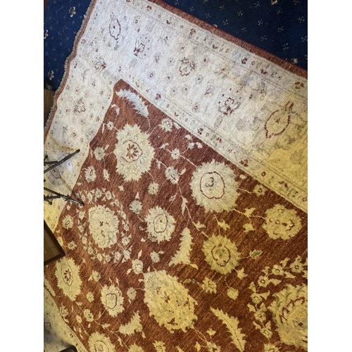 108 - Good quality fine Zieger hand knotted pure wool carpet square. { 297cm L X 195cm W }.