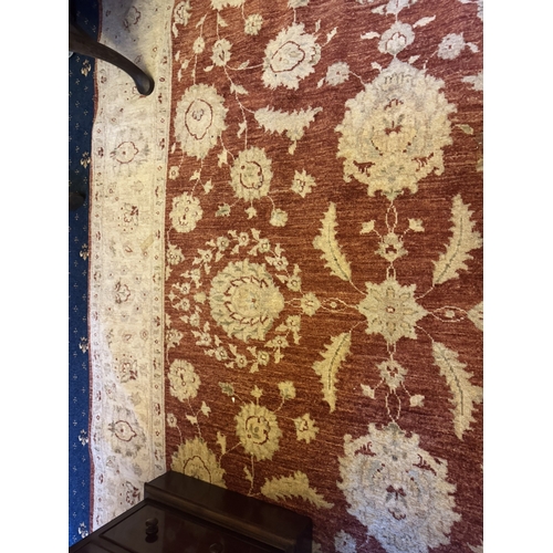 108 - Good quality fine Zieger hand knotted pure wool carpet square. { 297cm L X 195cm W }.