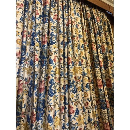 109 - Pair of good quality Pompadour Zoffany curtains. { 344cm L , each curtain 316cm W }.