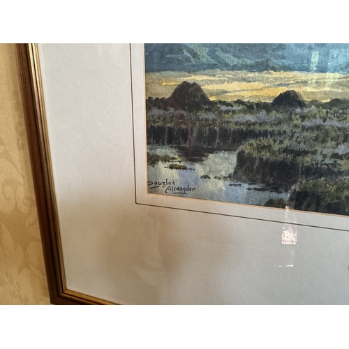 113 - Douglas Alexander watercolour West of Ireland Scene mounted in gilt frame. {26 cm H x 35 cm W}.