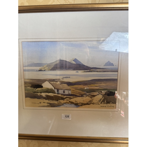 125 - West of Ireland West of Ireland Scene mounted on gilt frame Maurice C Wilkes. [25 cm H x 35 cm W}.