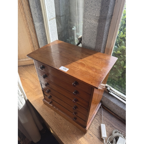 129 - 19th C. Mahogany collectors cabinet. {42 cm H x 28 cm W x 23 cm D}.