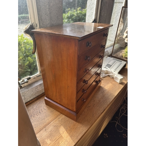 129 - 19th C. Mahogany collectors cabinet. {42 cm H x 28 cm W x 23 cm D}.