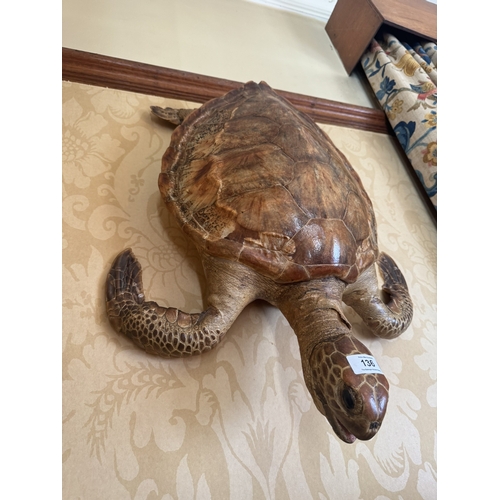 136 - 19th C. Taxidermy turtle. {70 cm H x 50 cm W x 17 cm D}.