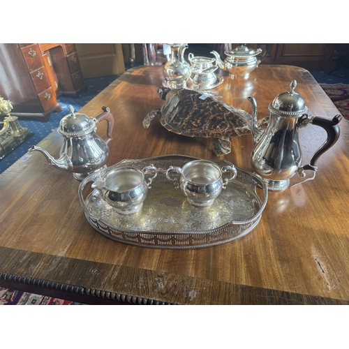 162 - Edwardian five piece silver plate tea service.