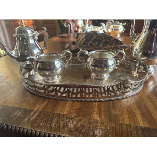 162 - Edwardian five piece silver plate tea service.