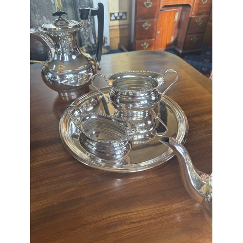 164 - Edwardian five piece silver plate coffee set.