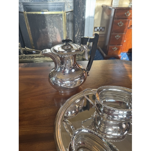 164 - Edwardian five piece silver plate coffee set.