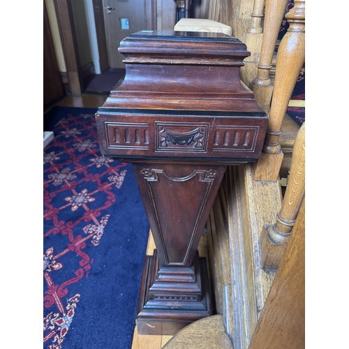 173 - Edwardian mahogany pedestal. {90 cm H x 30 cm W x 30 cm D}.