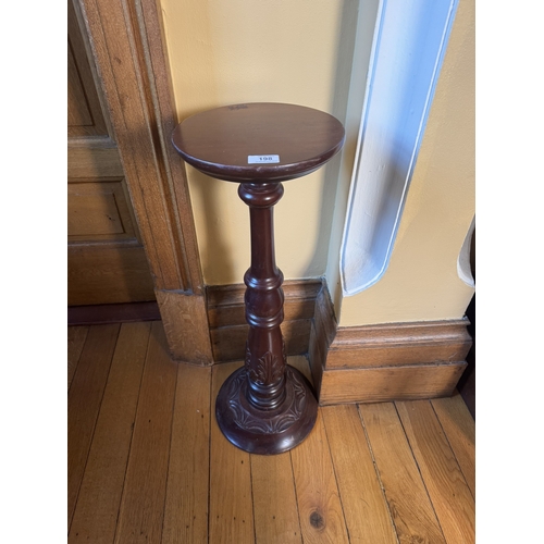 198 - Pair of carved mahogany plant stands. {75 cm H x 28 cm Dia.}.