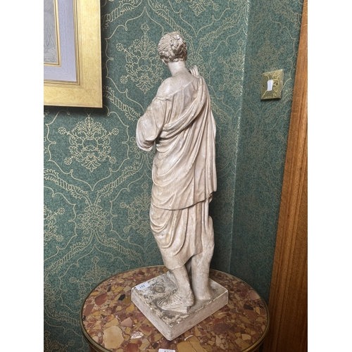 221 - 19th C. plaster statuette of Diana of Gabi with a brass Paris collection inset label {72 cm H x 22 c... 