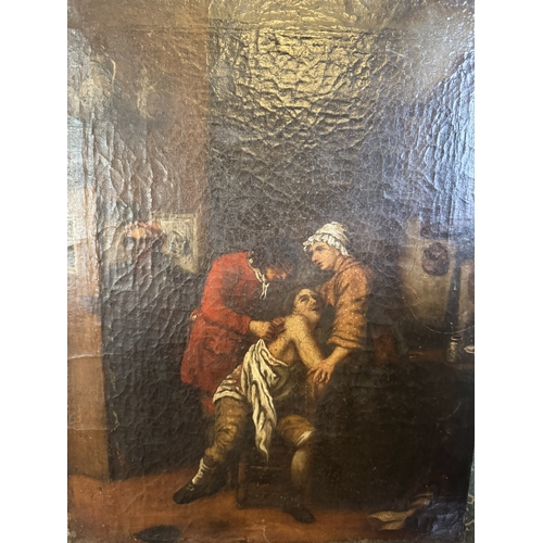 230 - 19th C. The Surgeon Oil on Canvas. {40 cm H x 31 cm D}.