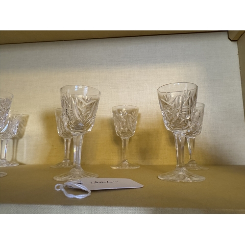 260 - Twelve Waterford crystal port glasses. {9 cm H x 4 cm Dia}.