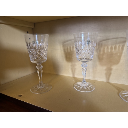 264 - Four Galway crystal wine glasses. {13 cm H x 7 cm Dia.}