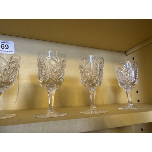 269 - Six Waterford crystal glasses. {11 cm H x 6 cm Dia.}