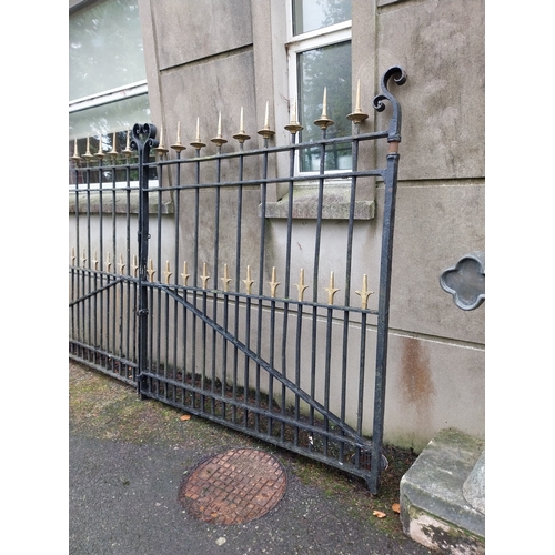 27 - Pair of 19th C. Wrought iron entrance gates. {183 cm H x 336 cm W}.