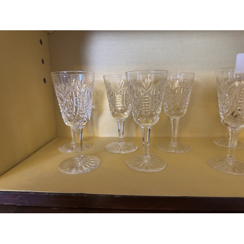 271 - Twelve Waterford crystal glasses. {13 cm H x 5.5 cm Dia}.