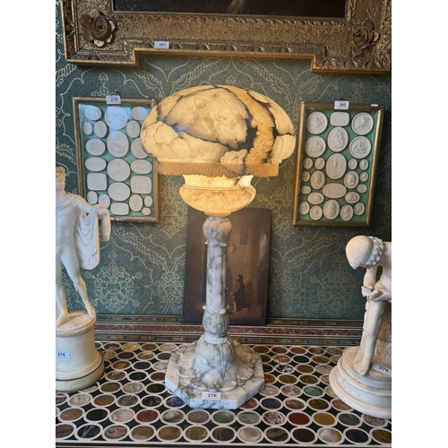 276 - Rare early 20th C. Alabaster table lamp. {63 cm H x 29 cm Dia.}