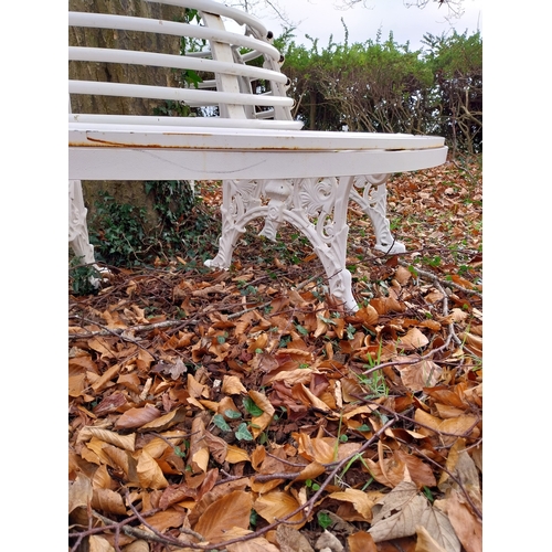 28 - Decorative wrought iron tree surround bench. {74 cm H x  200 cm Dia.}.