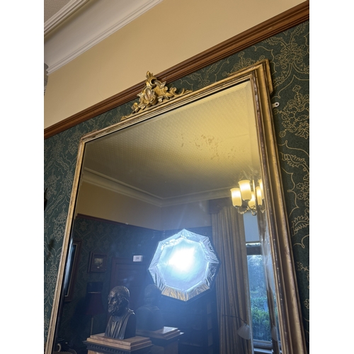 290 - 19th C. Giltwood overmantle mirror. {150 cm H x 130 cm W