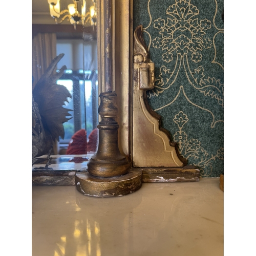 290 - 19th C. Giltwood overmantle mirror. {150 cm H x 130 cm W