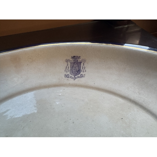 342 - Two 2nd. Period Belleek tureens and ladles with Bishop�s crest inscribed Am Jesum Per Marian