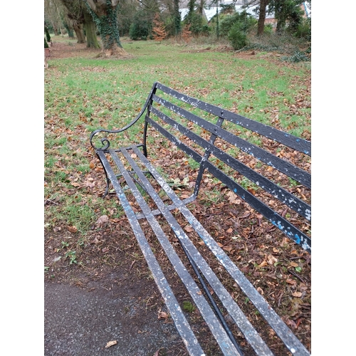 36 - 19th C. Flat wrought iron garden bench. {91 cm H x 183 cm W x 68 cm D}.